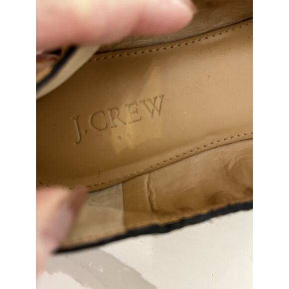 J Crew Womens Leopard Animal Print Ballet Flats Shoes 7.5 Point Toe Tassel NWOT - Picture 5 of 9